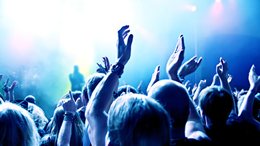 Audience with Hands in The Air