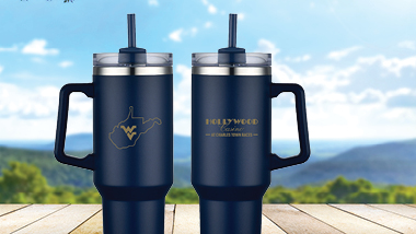 WV Day Tumbler with a nature background