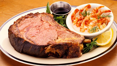 prime rib and shrimp